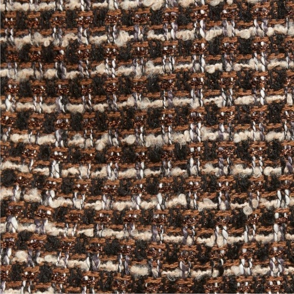 Blank NYC Miniskirt 27 Plaid Tweed Fringe Faux Wrap Clueless Black Brown NWT - Picture 4 of 11